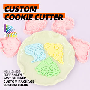 Yếu tố tự nhiên theo chủ đề đỉnh núi ngọn lửa sóng Cookie khuôn nhựa hình dạng đám mây và máy cắt sóng - Product Image 2