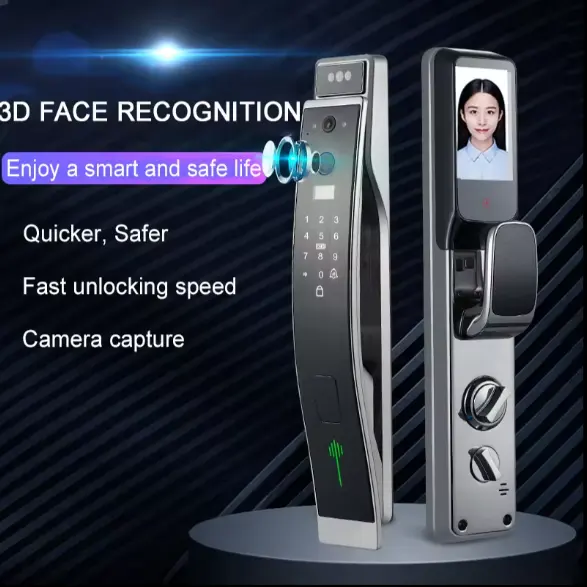 AidmiFactory Price Tuya APP WiFi Outdoor 3D Face Recognition Card NFC Smart Door Lock With Camera Fingerprint Door Bell