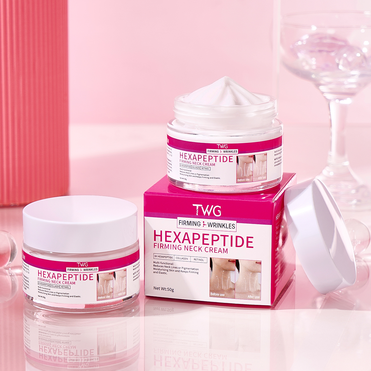 5825 TWG Crème raffermissante pour le cou aux hexapeptides 50 g