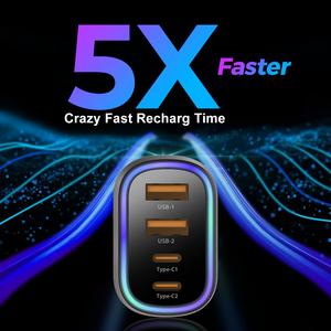 顶级品质锌合金<span class=keywords><strong>USB</strong></span> C车载充电器，70W 4端口超快车载充电器适配器，PD3.0 & QC4.0 35w C型车载充电器