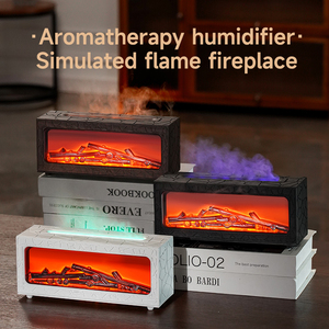 2025 Neuheiten Simulation Kamin 3D Flamme Aroma therapie Luftbe feuchter Fernbedienung Desktop USB Diffusor mit ätherischen Ölen Home - Product Image 3
