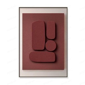 El renkli PVC kabartma 3D sanat geometri üzerinde oyulmuş çoklu katman el resimleri ve duvar sanatları - Product Image 1