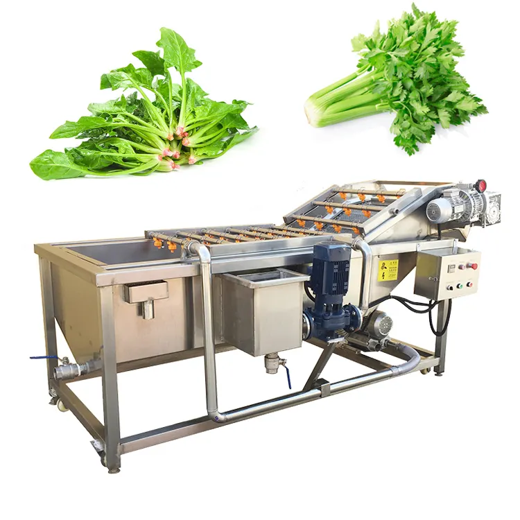 Máquina industrial totalmente automática de lavar saladas, frutas e vegetais folhosos, com sistema de circulação de água
