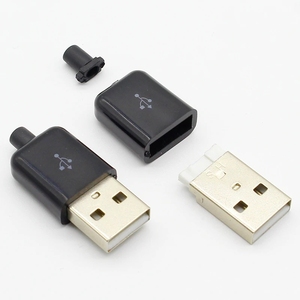 DIY USB 2.0 A ชายประกอบอะแดปเตอร์เชื่อมต่อปลั๊กซ็อกเก็ตสีดำสีขาว - Product Image 4