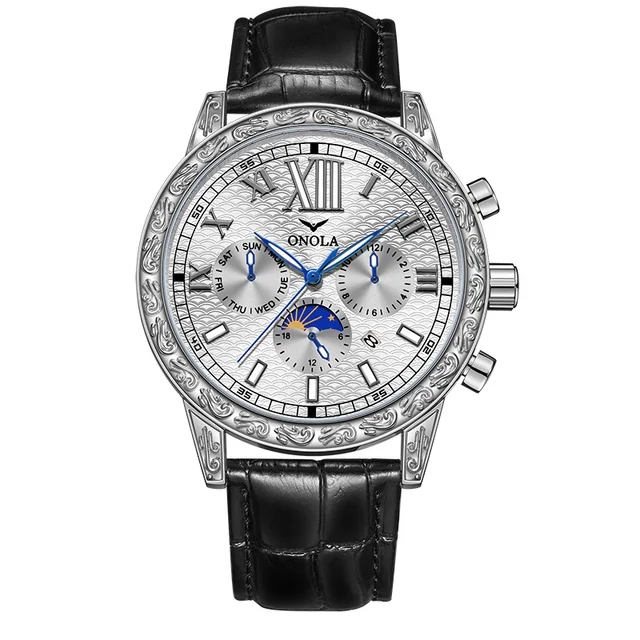 3 silver - black strap