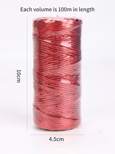 Diameter 1.5 mm Gold Silver Non <strong>Elastic</strong> <strong>String</strong> Metallic <strong>Tag</strong> Pin Thread Wrapping Cord Band Ribbon for Gift Box Packing - Product Image 5