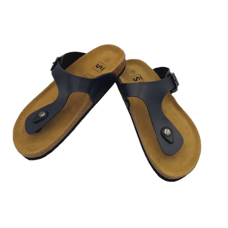 Sandalias de plataforma de Pu para hombre, cómodas sandalias con soporte para ARCO, suela de corcho para pie de cama, novedad de verano
