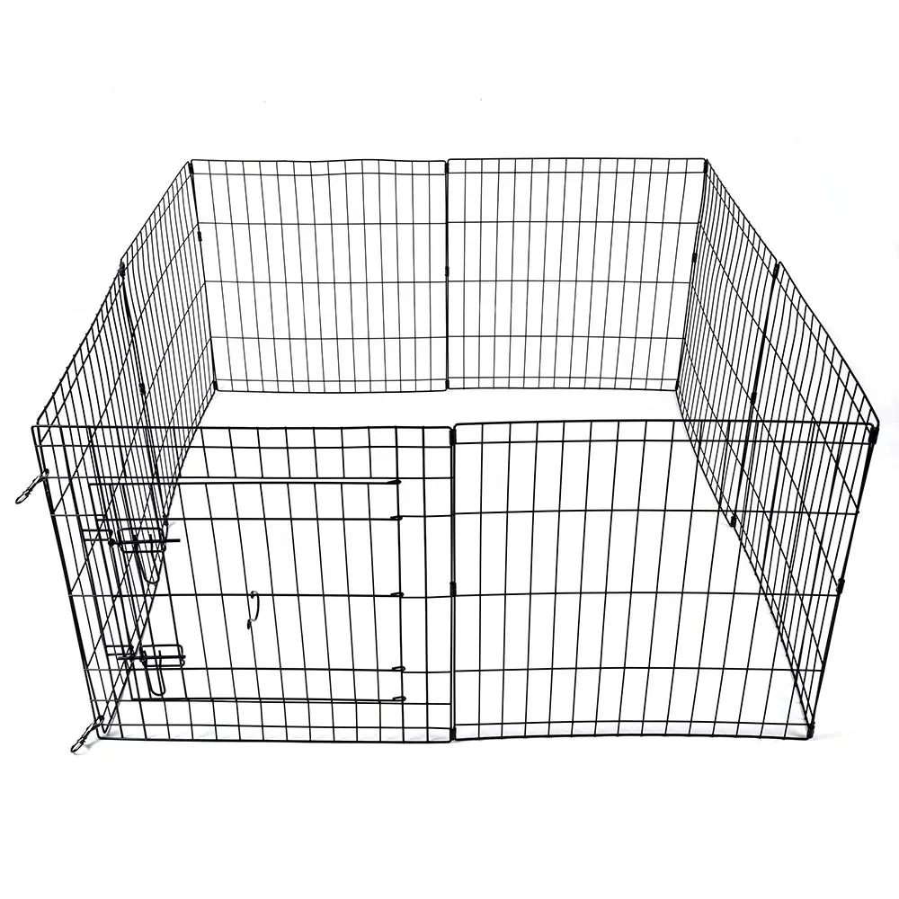 Jaula de metal para perros, valla de juego de ocho piezas para perro, jaula temporal para exteriores