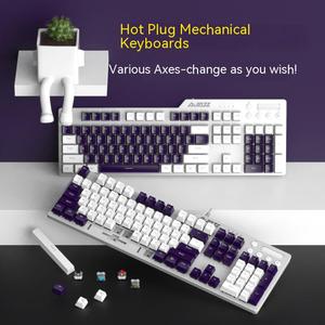 Ajazz AK35i hot swappable game tastiera meccanica dual pin keycap 104 tasti programma driver Macro - Product Image 2