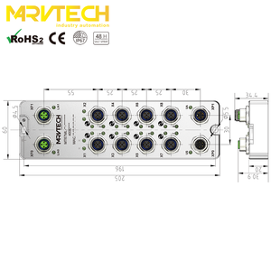 Marvtech IP67 M12 8チャンネル入力コネクタ付きコードフィールドバスモジュールethercatバルブ部品産業用PCIO-Link - Product Image 4
