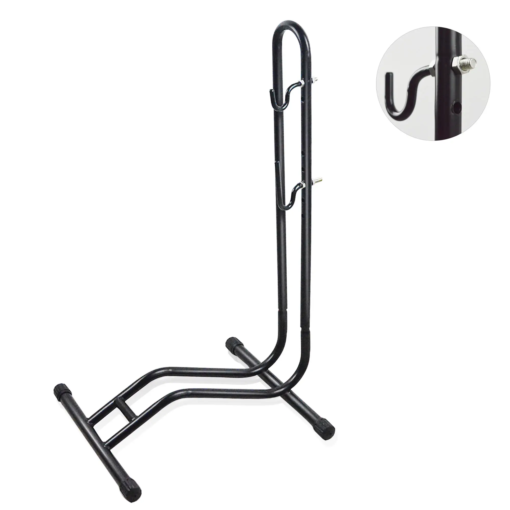 HS-T013C Bicycle Front and Rear Wheel Parking Stand Bike Display Rack with Hooks