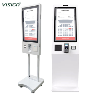 VISIGN 21.5インチコンパクトカフェ注文キオスクデュアルNFC/QR支払いサーマルレシートプリンターとリモートメニュー管理 - Product Image 1