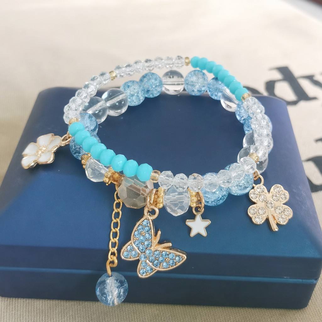 Blue butterfly-diamond inlays