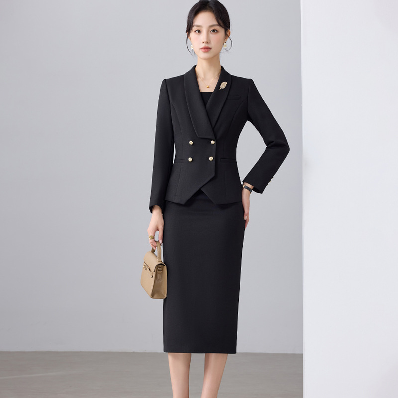 Black suit brooch