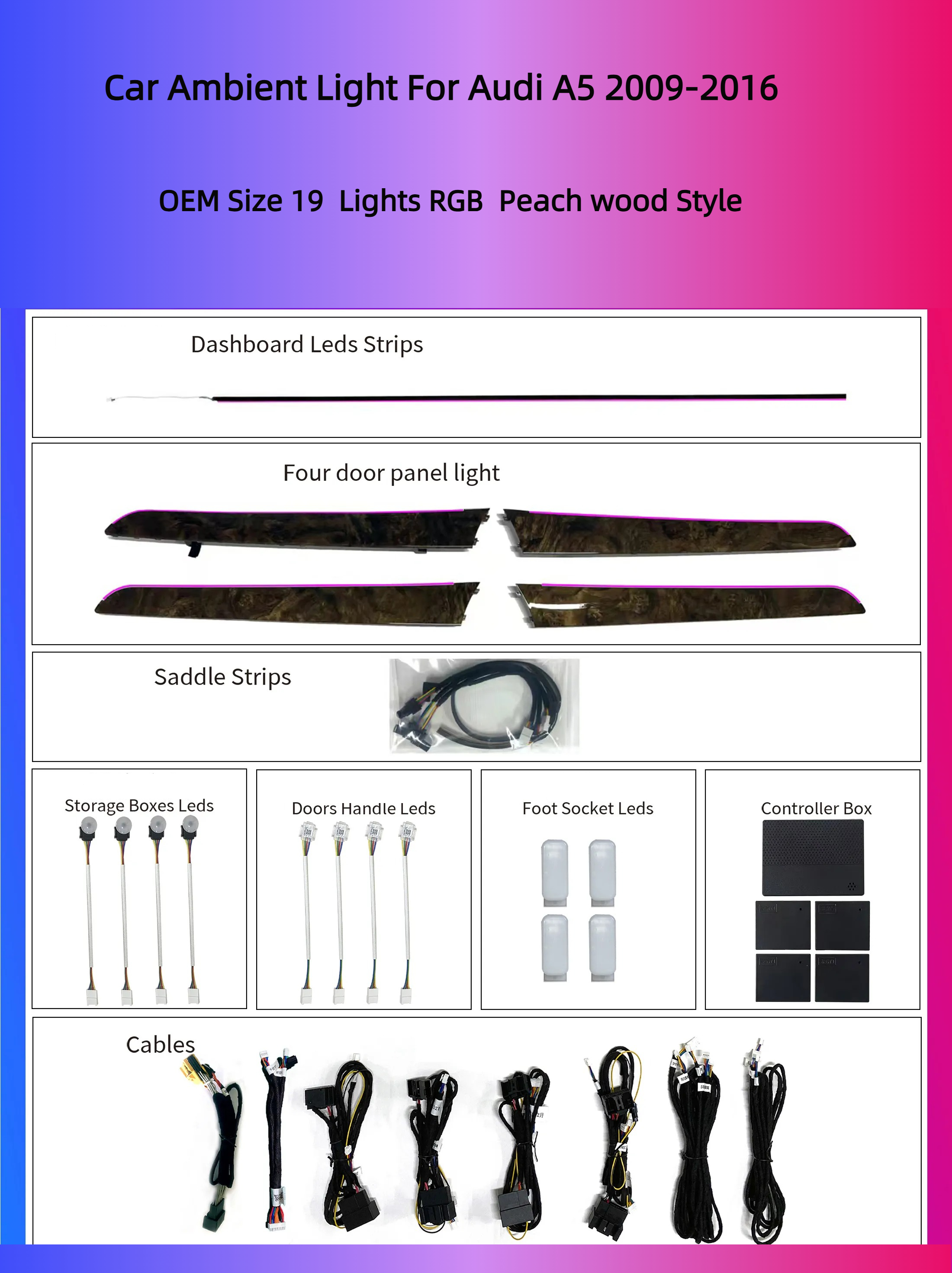Estilo de madera de melocotón RGB