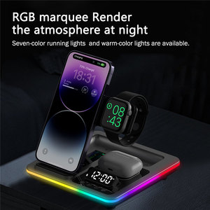 Wireless Chargeur Sans <strong>Fil</strong> Universel Induction Multifunctional Charger 5 En 1 for iPhone Samsung Charging Stand With Alarm Clock - Product Image 5