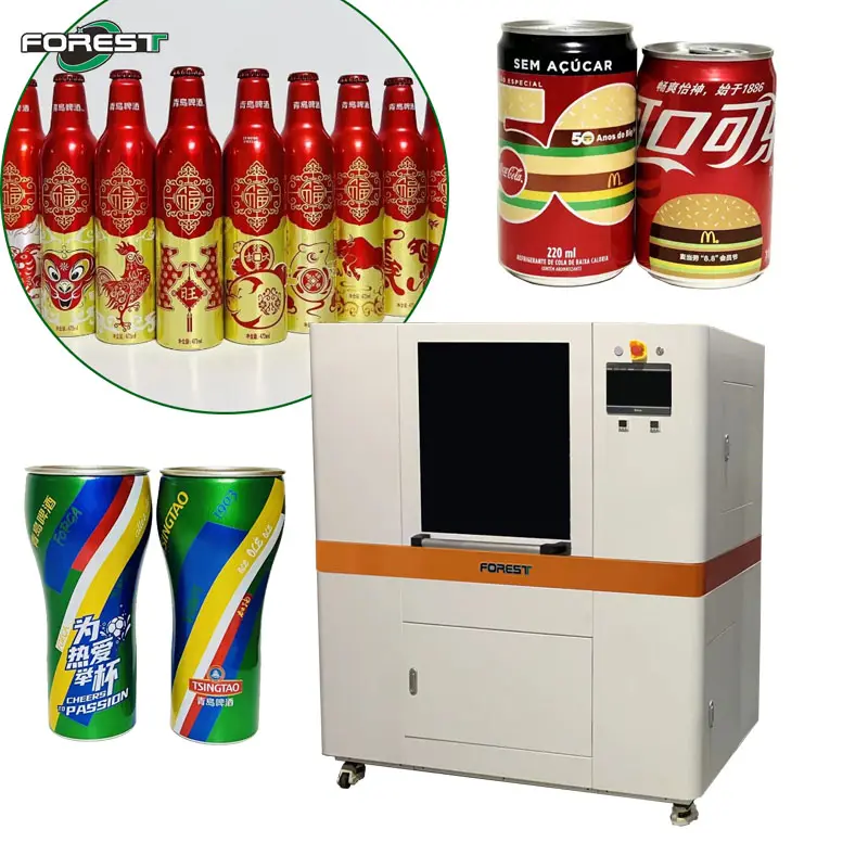 Impressora cilíndrica industrial UV Inkjet, máquina de impressão cilíndrica para copos, latas, canecas térmicas, garrafas de cosméticos