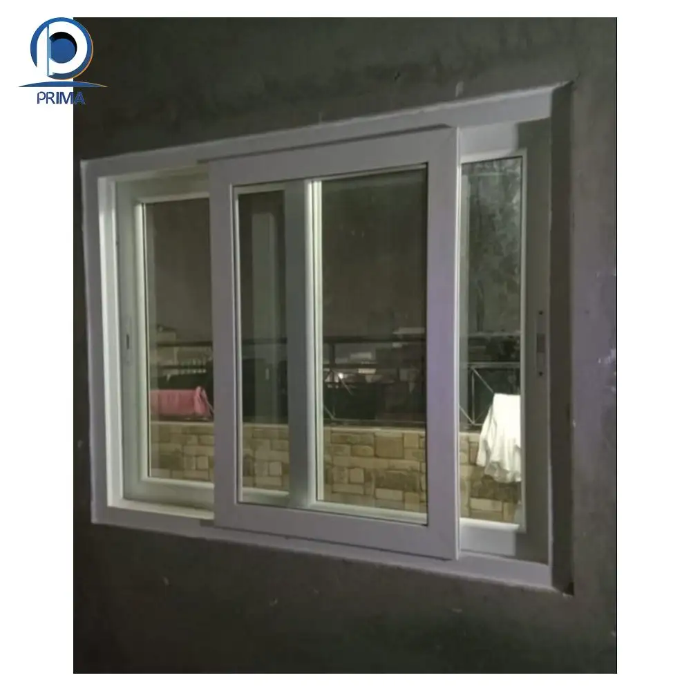 Prima Modern popular PVC window white color UPVC sliding windows for home building