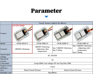 12V 5A智能镜子传感器开关调光感应发光二极管灯浴室触摸传感器开关镜子 - Product Image 6
