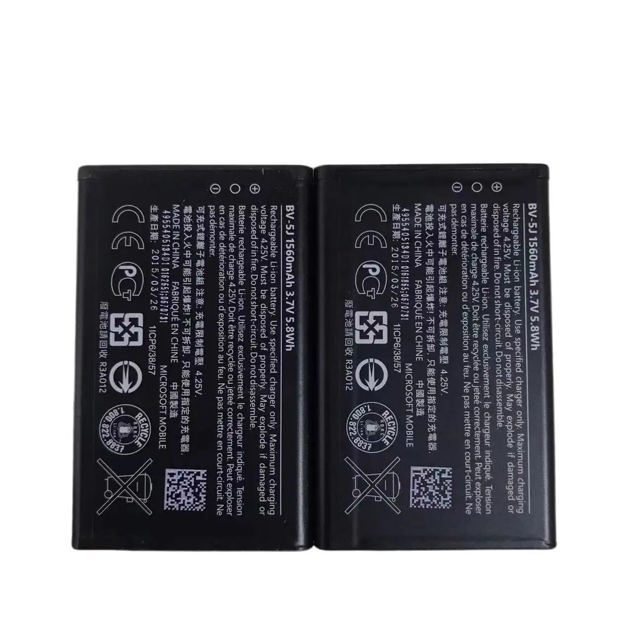 1560 мА • ч, высокоемкая литий батарея мобильного телефона BV-5J чехол с подставкой и отделениями для карт для Nokia Lumia 435 532 батарея