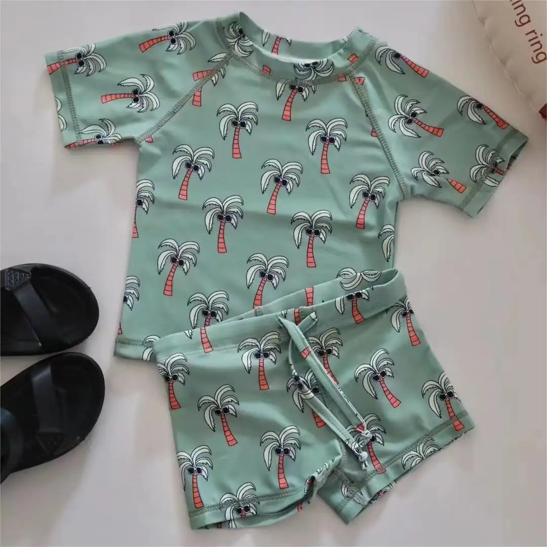 Happy Cat Neues Design Sommer Baby Boy Badeanzug Mode 2 Stück Kinder Bade bekleidung Sommer Baby Bade bekleidung