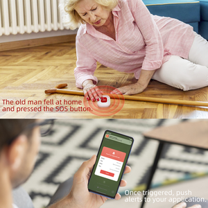 Button WiFi SOS <strong>with</strong> Neck <strong>String</strong> -Tuya Smart Life APP Compatible - Type-<strong>C</strong> USB - Rechargeable Battery - Product Image 5