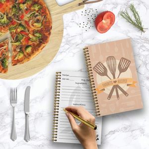 Regalo di cucina scrivere nella tua ricetta eco-friendly stampa raccoglitore a spirale taccuino ricetta perfetta con divisori e libro di schede - Product Image 2