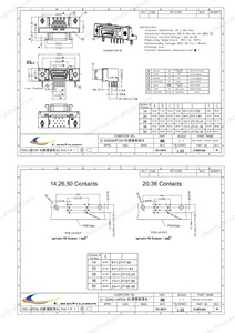 Dişi konnektör 10214-52A2PL için LECHUAN 14Pin SCSI MDR PCB dayanağı d-sub mikro-d yuvası - Product Image 3