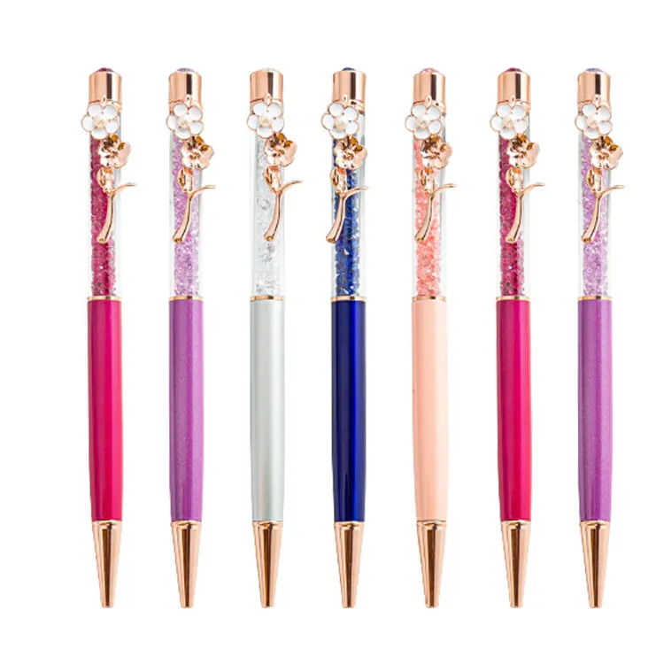 Новый металлический зажим для цветов, 1,0 мм, шариковые ручки, алмазная Хрустальная ручка