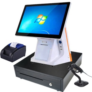 LKS-POS990P Новый дизайн 15 дюймов все в одном pos емкостный сенсорный экран pos машина со встроенным 8 дюймов ЖК-дисплей покупателя - Product Image 1