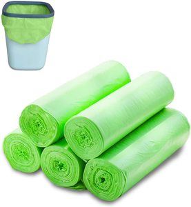 Indirim 13-Gallon alt köşebent İpli çöp torbaları 100% biyobozunur Compostable <span class=keywords><strong>Bin</strong></span> çanta