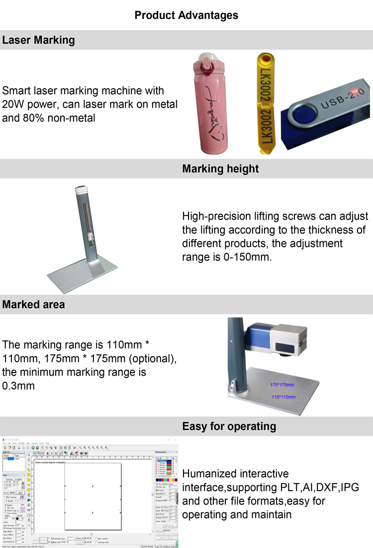 Laser marking machine for metal portable mini laser marking machine