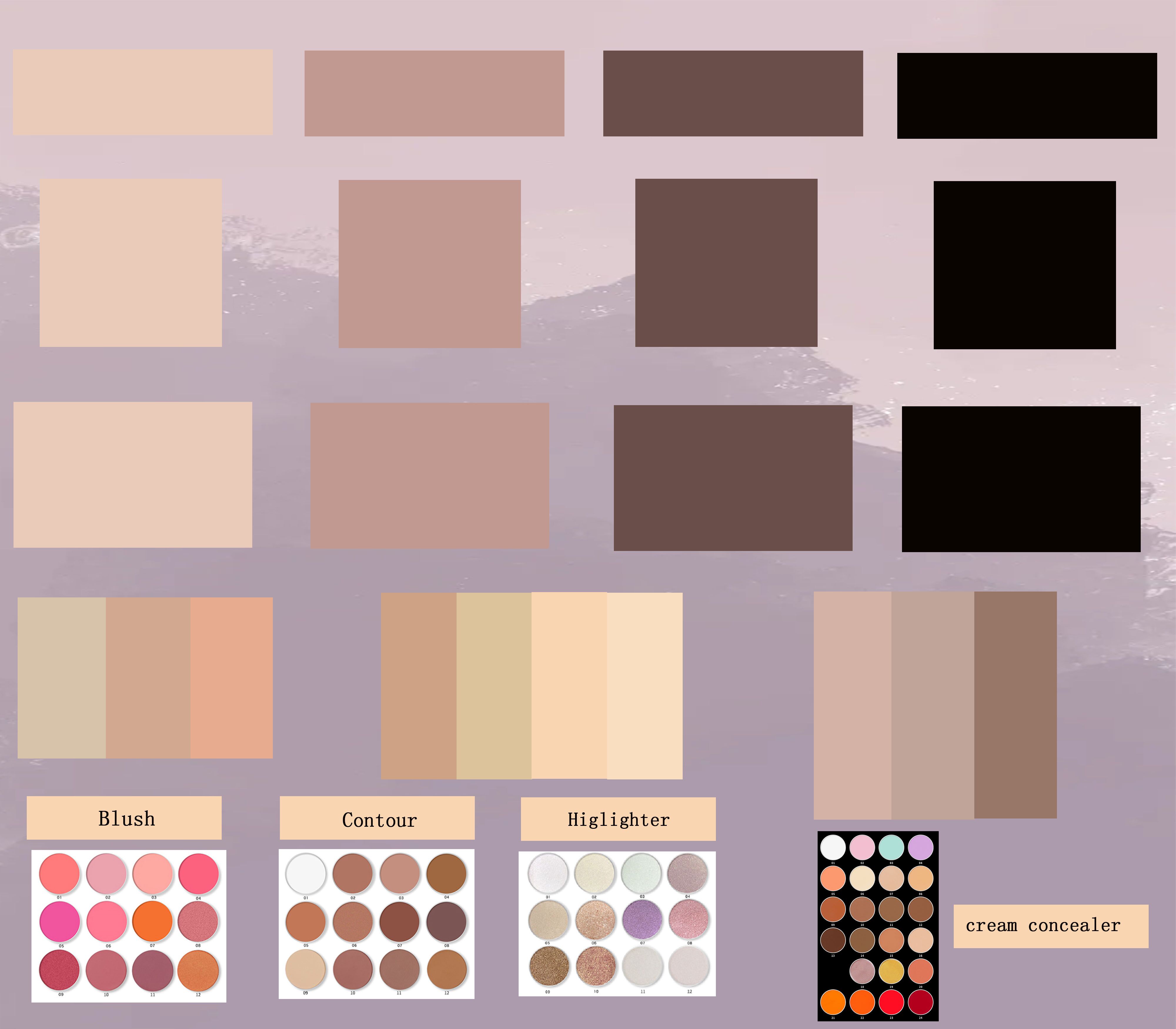 tavolozza di 4 colori neri