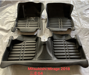 Japan 2021 New Design Car Rear and Front Floor Mat 3D Deep Dish Matting 5pcs/set PVC Look <strong>Black</strong>/Beige for Mitsushi <strong>Mirage</strong> G4 /At - Product Image 1