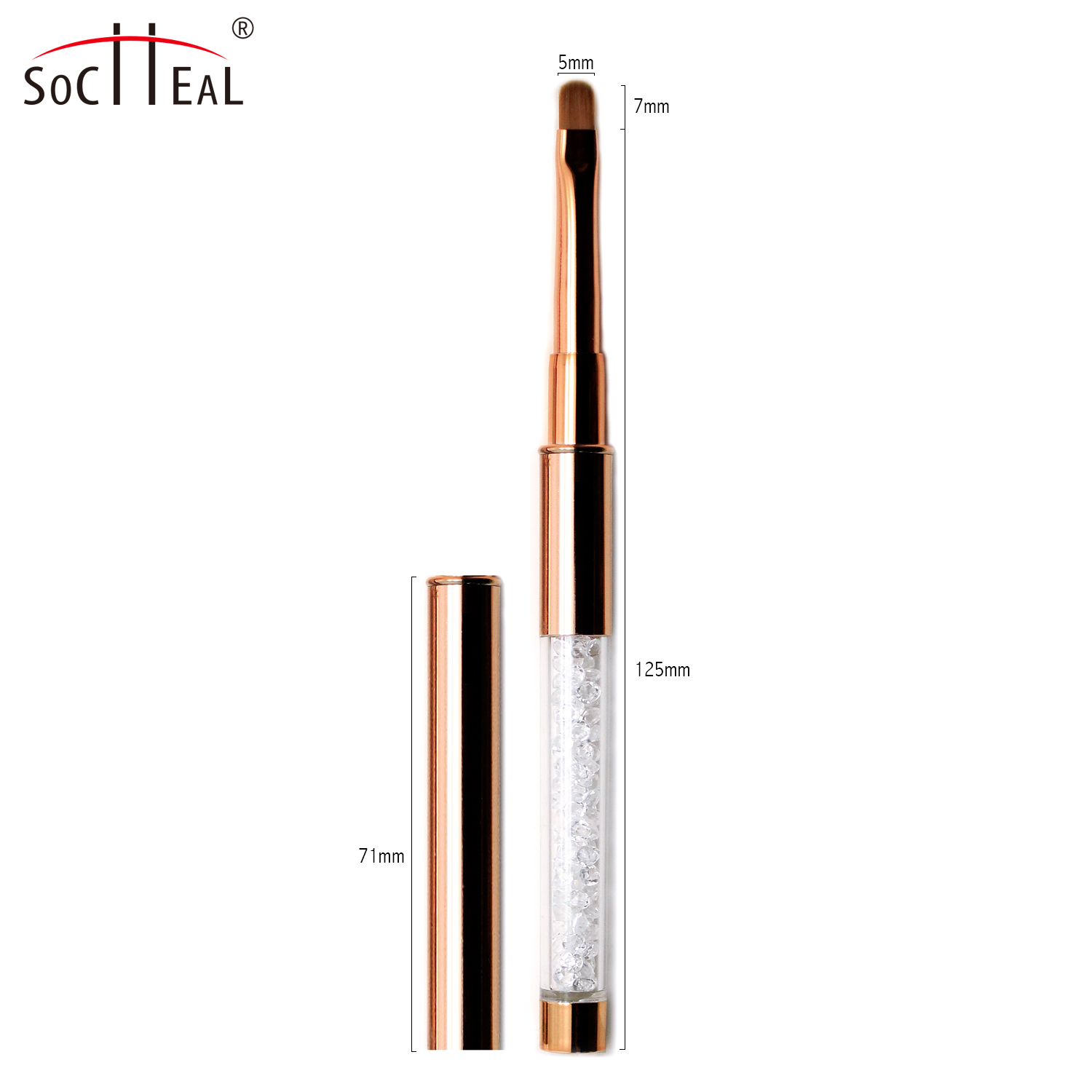 pinceau à ongles ovale en gel 7mm