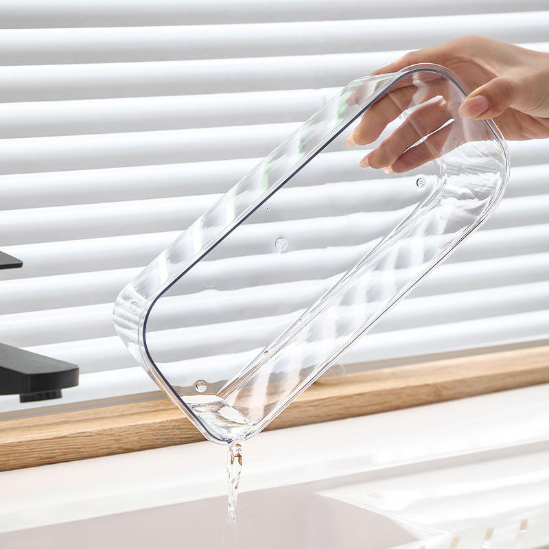 Large Multifunctional Plastic Sink Caddy with Drain Tray Modern Kitchen and Bathroom Organizer Rack for Countertop Sink Storage