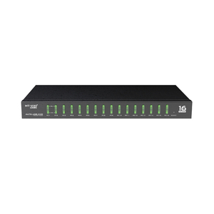 Video 16 puertos USB 2,0 VGA KVM Switcher + Cables, Rackmount VGA USB KVM Switch 16 en 1 salida