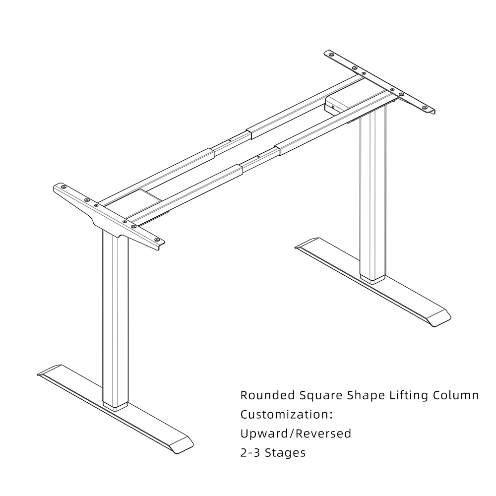 Standing Desk Frame-Rouned Square