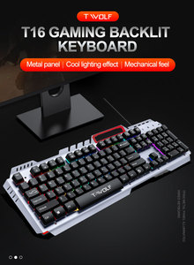 Teclado retroiluminado de metal USB para computadora portátil Teclado mecánico con cable de 104 teclas con soporte para teléfono Teclado de computadora más barato