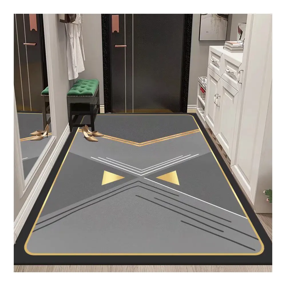 Alfombrillas de puerta de entrada de gama alta personalizadas, alfombrillas de suelo, alfombrillas de vestíbulo de entrada modernas, alfombras absorbentes antideslizantes para el hogar