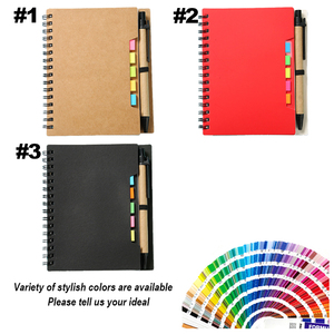 Venta al por mayor de Bloc de notas Kraft con bolígrafo, logotipo personalizado, notas adhesivas, cuaderno de papel Kraft ecológico, minicuaderno de notas impresas con bolígrafo - Product Image 2