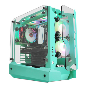 2023 custodia per Computer personalizzata di fabbrica nuovo Design Cabinet colore verde quattro lati cuore ATX Full Tower Cabinet Gaming Pc Case Desktop - Product Image 4