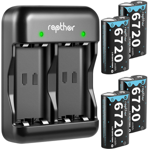 Rapthor ชุดควบคุมแบตเตอรี่แบบชาร์จไฟได้ใน6720mWh 4X สำหรับ <span class=keywords><strong>Xbox</strong></span> One/Series พร้อมที่ชาร์จเร็ว (แบตเตอรี่4ก้อน + ที่ชาร์จ1ก้อน) - Product Image 1