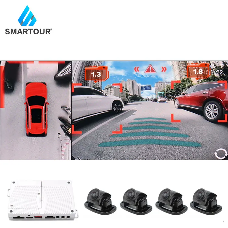 Smartour 4K AHD 1080P 4 Side AI 3D 360 gradi fotocamera per auto 360 View Car Camera Parking System1080P telecamera a 360 gradi per auto Vehi