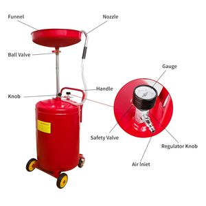 Portable Oil Drain Container Waste Oil Drain Tank Air Operated Drainer for Change <strong>Fluid</strong> Drain <strong>Disposal</strong> with Adjustable Height He - Product Image 3