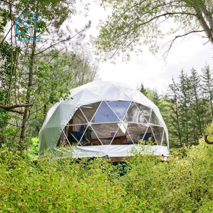 Nước nóng thiết kế khách sạn Romania cắm trại mái vòm nhà trắc địa lều với rèm