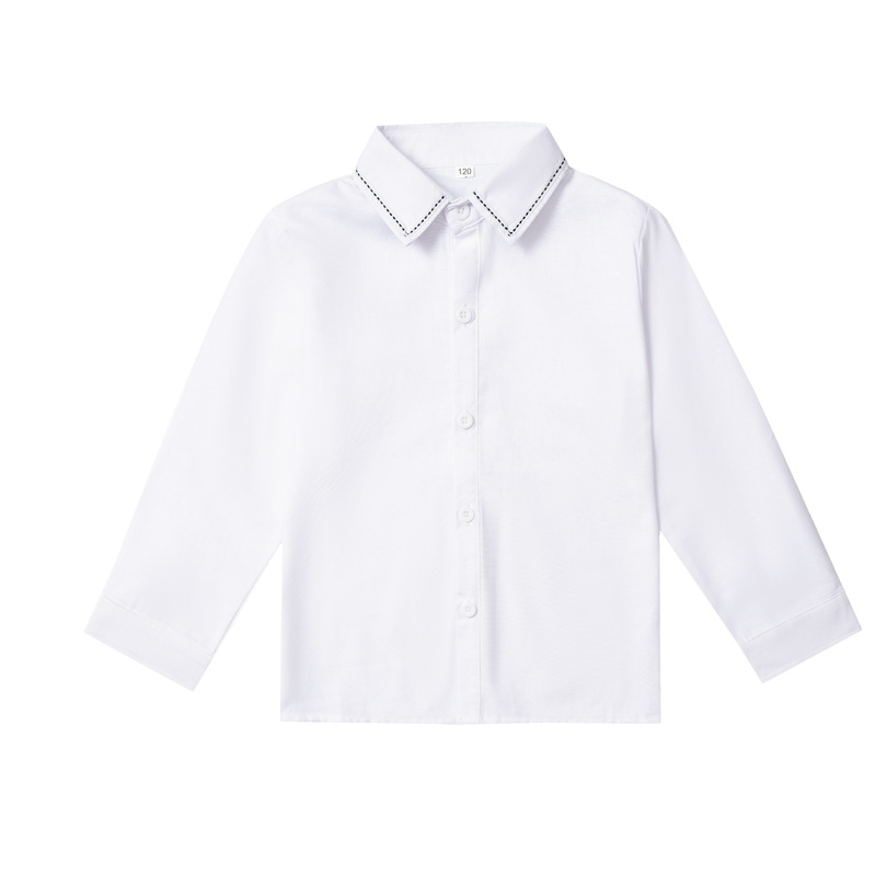 Camisa de manga larga blanca punteada
