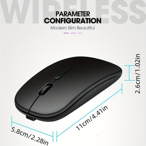 Langlebige beliebte schwarze Computermaus Ultra dünne, leise, leuchtende, drahtlose Dual-Mode-Maus mit Hintergrund beleuchtung für den Büro einsatz im Laptop - Product Image 4