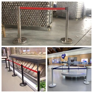 Özelleştirilmiş 2m siyah Metal kuyruk hattı kontrolü geri çekilebilir bariyer kalabalık kontrolü kalabalık Stanchion sonrası - Product Image 5