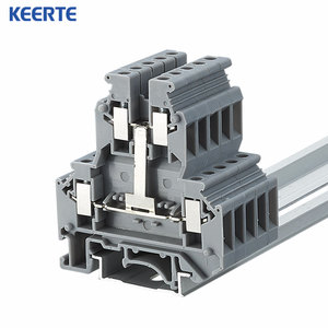 UKK5 Plug-in Mola Carregada Blocos Terminais Duplo Trilho DIN Blocos Terminais Parafuso Fio Conectores